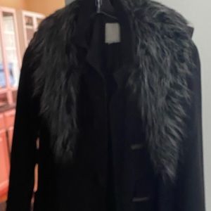 Black coat with faux fur lining